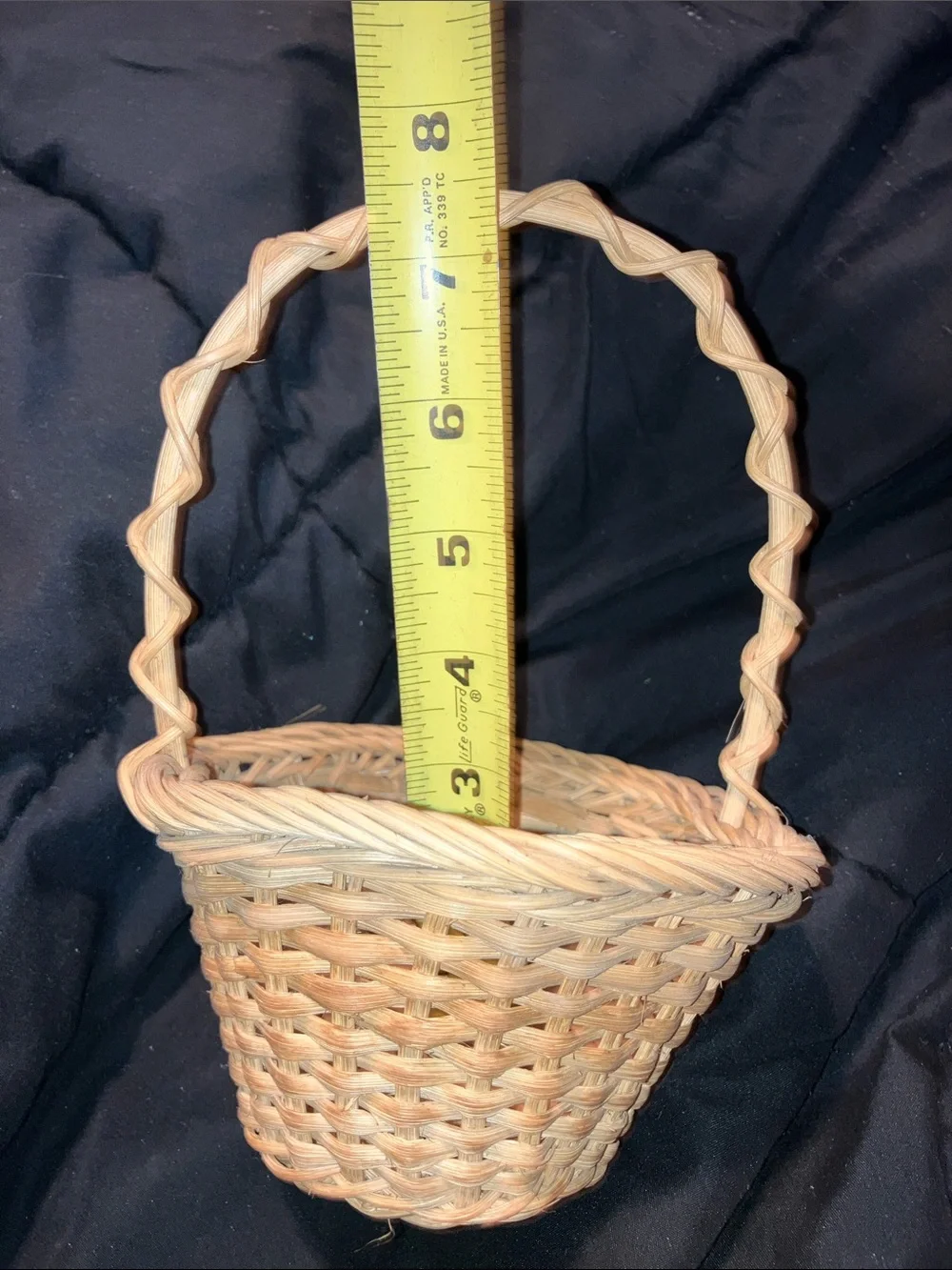 Small Handwoven Natural Wicker Basket with Twisted Handle